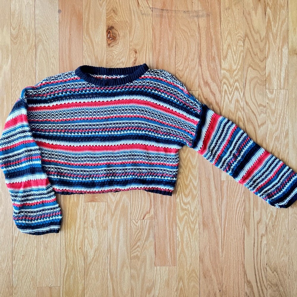 Multicolor Striped Knit Sweater